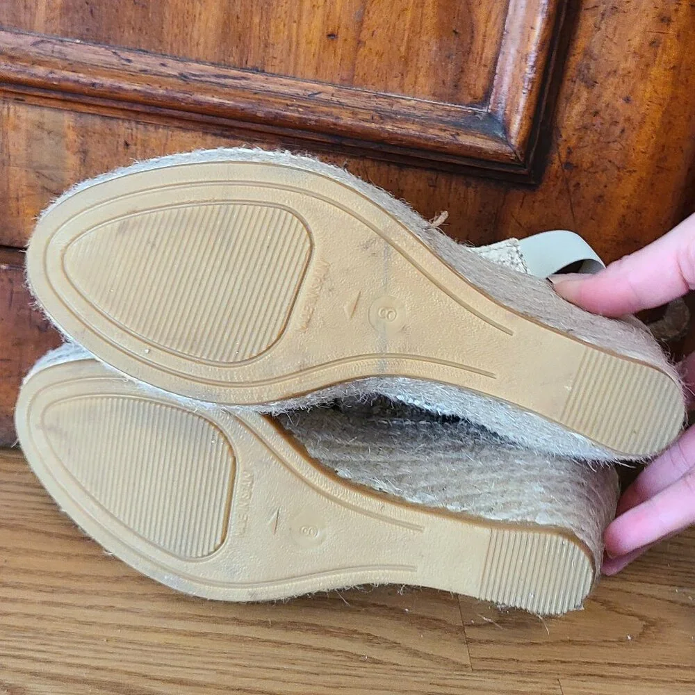 NEW! ANDRE ASSOUS ORIGINAL ESPADRILLE SNAKESKIN WEDGE HEELS SANDAL SHOES sz 8